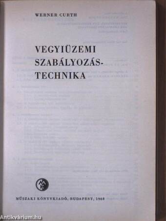 Vegyiüzemi szabályozástechnika