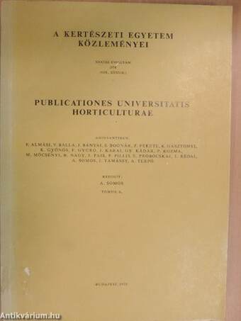 A Kertészeti Egyetem Közleményei 1974/6.