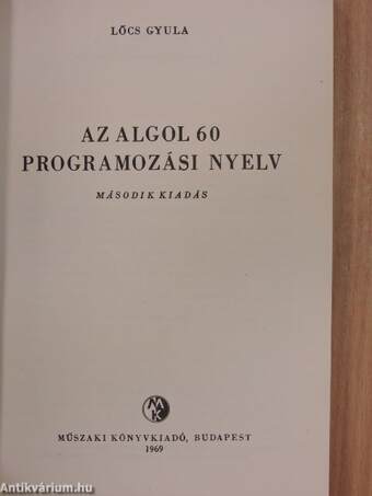 Az ALGOL 60 programozási nyelv