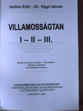 Villamosságtan I-II-III.