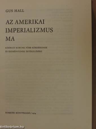 Az amerikai imperializmus ma