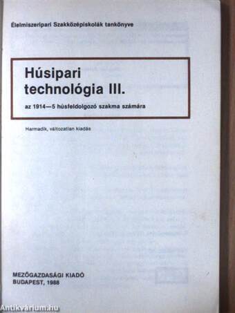 Húsipari technológia III.