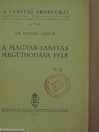 A magyar-tanítás megújhodása felé