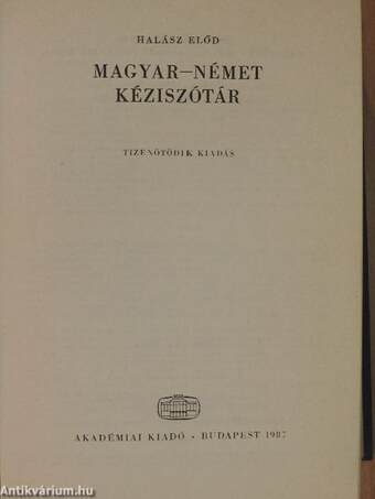 Magyar-német kéziszótár