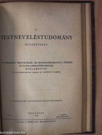 Testneveléstudomány 1955. (nem teljes évfolyam)