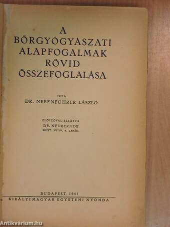 A bőrgyógyászati alapfogalmak rövid összefoglalása