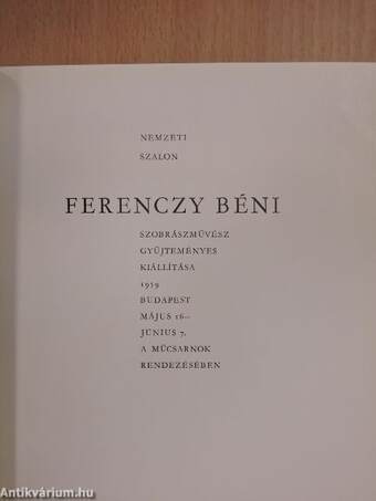 Ferenczy Béni kiállítása a nemzeti szalonban 1959