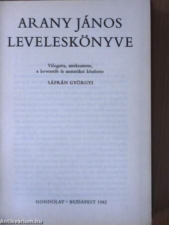 Arany János leveleskönyve