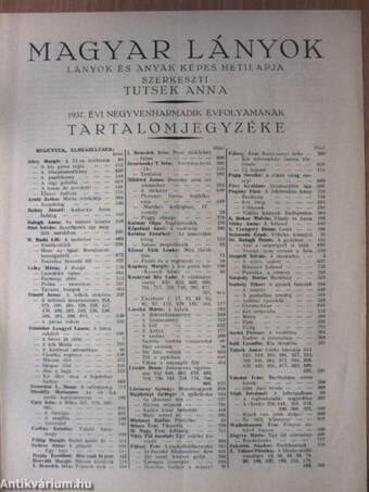 Magyar Lányok 1934-1939. (vegyes számok) (31 db)