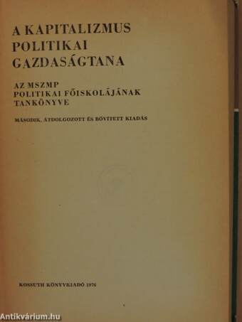 A kapitalizmus politikai gazdaságtana