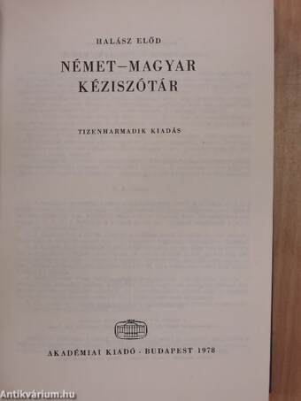 Német-magyar kéziszótár