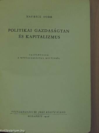 Politikai gazdaságtan és kapitalizmus