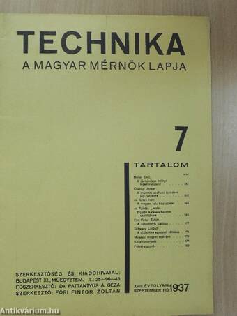 Technika 1937. szeptember