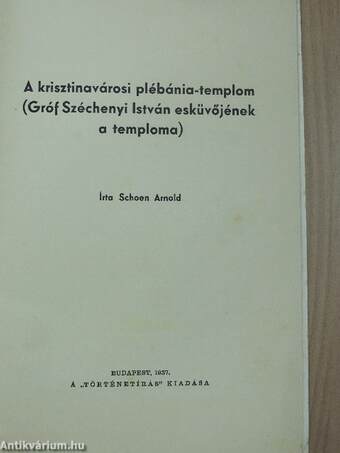 A krisztinavárosi plébánia-templom (Gróf Széchenyi István esküvőjének a temploma)