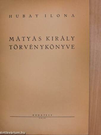 Mátyás király törvénykönyve