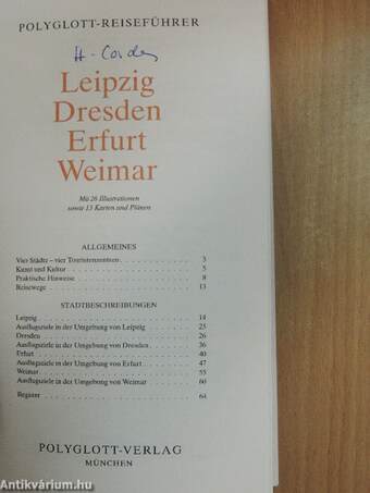 Leipzig, Dresden, Erfurt, Weimar