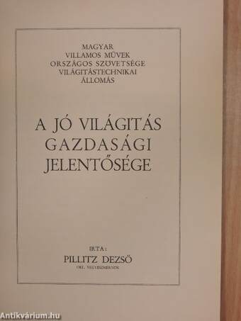 A jó világitás gazdasági jelentősége