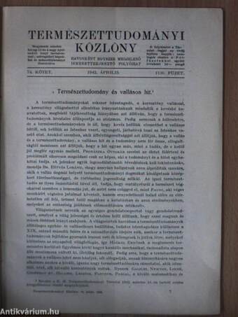 Természettudományi Közlöny 1942. április