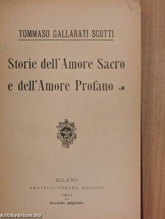 Storie dell'Amore Sacro e dell'Amore Profano