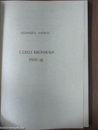 Cered krónikája 1920-ig