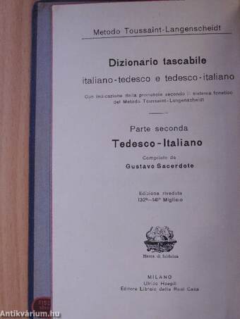 Taschenwörterbuch der italienischen und deutschen Sprache II.