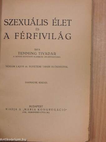 Szexuális élet és a férfivilág