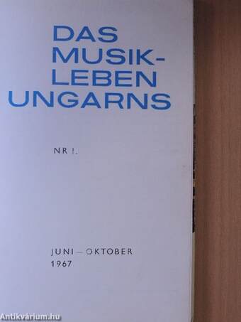 Das Musikleben Ungarns 1967. Juni-Oktober