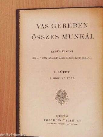 "12 kötet a Vas Gereben összes munkái sorozatból (nem teljes sorozat)"