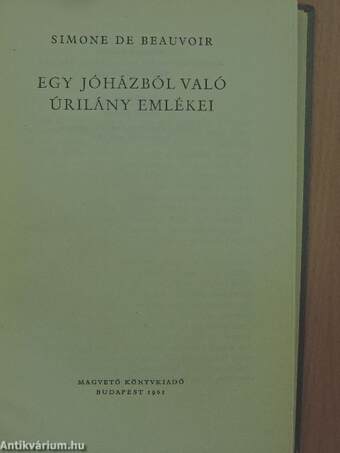 Egy jóházból való úrilány emlékei