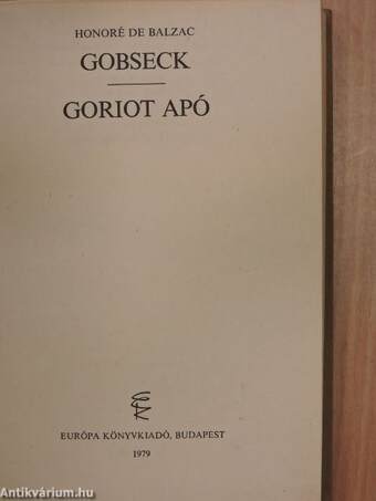 Gobseck/Goriot apó