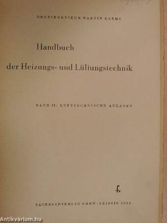 Handbuch der Heizungs- und Lüftungstechnik II.