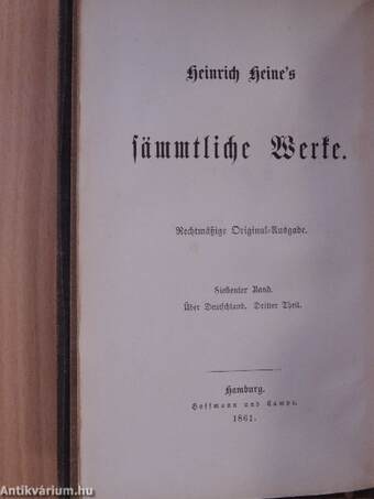 Heinrich Heine's sämmtliche Werke 7-8. (gótbetűs)