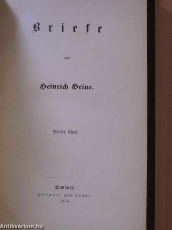 Heinrich Heine's sämmtliche Werke 21. (gótbetűs)