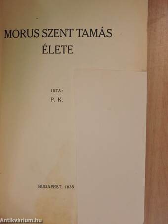 Morus Szent Tamás élete