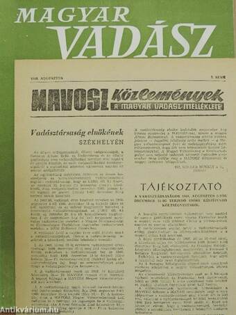 Magyar Vadász 1968. augusztus