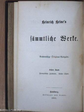 Heinrich Heine's sämmtliche Werke 7-8. (gótbetűs)