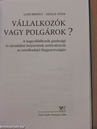 Vállalkozók vagy polgárok?