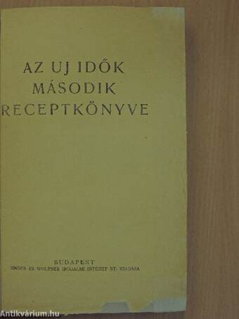 Az Uj Idők második receptkönyve