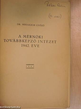 A Mérnöki Továbbképző Intézet kiadványai XIX.