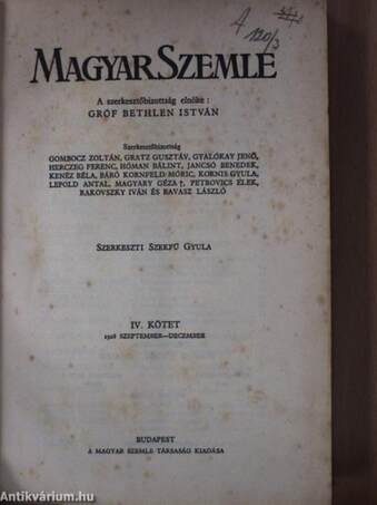 Magyar Szemle 1928. szeptember-december