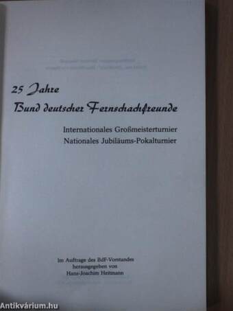 25 Jahre Bund deutscher Fernschachfreunde