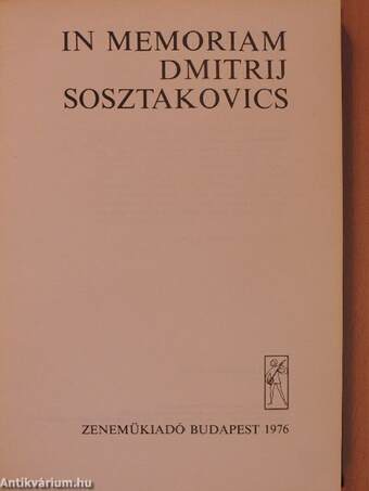 In memoriam Dmitrij Sosztakovics