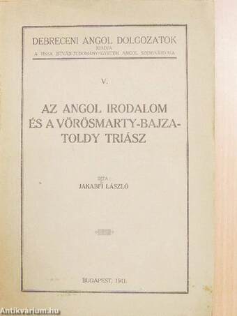 Az angol irodalom és a Vörösmarty-Bajza-Toldy triász