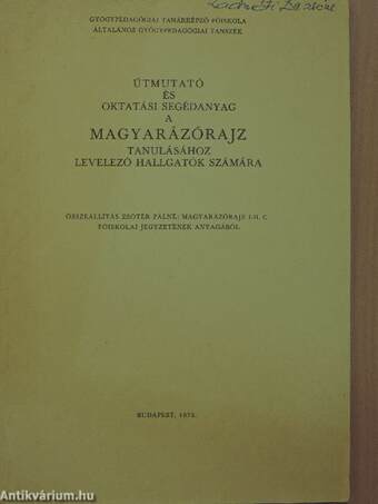 Útmutató és oktatási segédanyag a magyarázórajz tanulásához levelező hallgatók számára