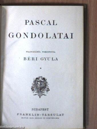 Pascal gondolatai