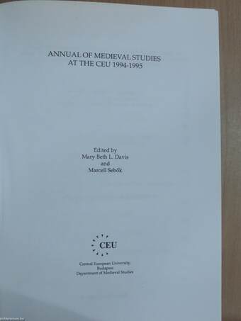 Annual of Medieval Studies at the CEU 1994-1995