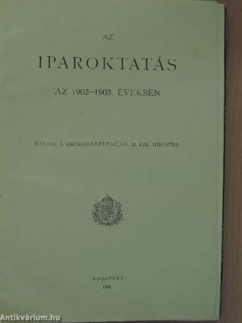 Az iparoktatás az 1902-1905. években