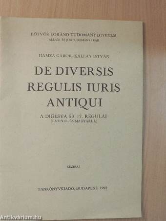 De diversis regulis iuris antiqui