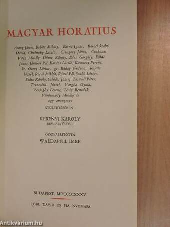 Magyar Horatius/Horatius Noster