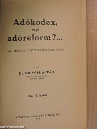 Adókodex, vagy adóreform?...